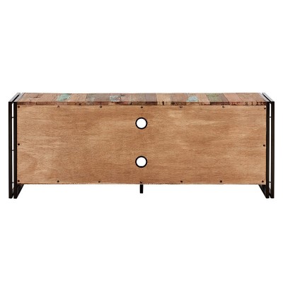 Meuble TV industriel Urban Samudra métal et bois de bateau