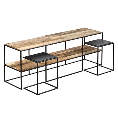 TV Contemporain 160 cm métal et bois recyclé