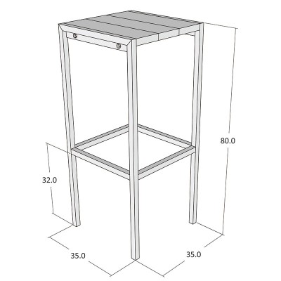 Tabouret de bar Urban fer et bois de bateau