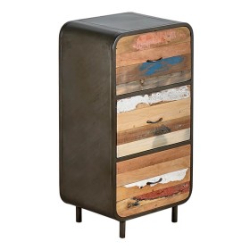 Buffet haut 3 tiroirs industriel fer et bois recyclé