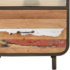 Buffet haut 3 tiroirs industriel fer et bois recyclé