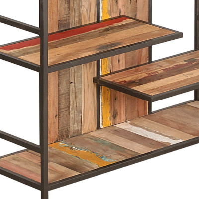 Étagère industrielle 110 cm métal et bois recyclé DOCKER