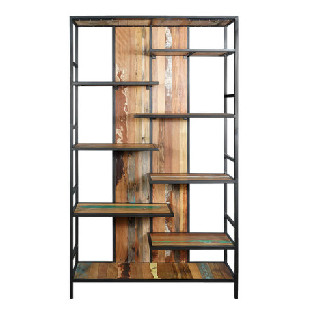 Étagère industrielle 110 cm métal et bois recyclé DOCKER 6.8AK51