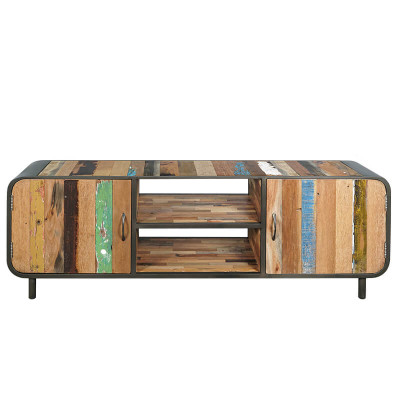 Meuble TV vintage 160 cm fer bois de bateau recyclé 1.4AK51