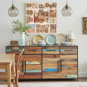 Buffet enfilade Industrielle Drum métal et bois de bateau recyclé en ambiance