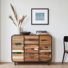 buffet industriel Vintage métal et bois recyclé dans un séjour