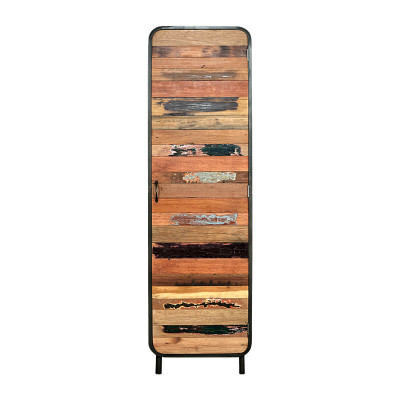 Armoire 1 porte Fer et Bois de bateau recycle - 2.4AK52