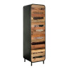 Armoire 1 porte Fer et Bois de bateau recycle Vue 3/4 - 2.4AK52