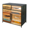 Buffet industriel Drum Bidons et bois recyclé vue 3/4 3.4AK51