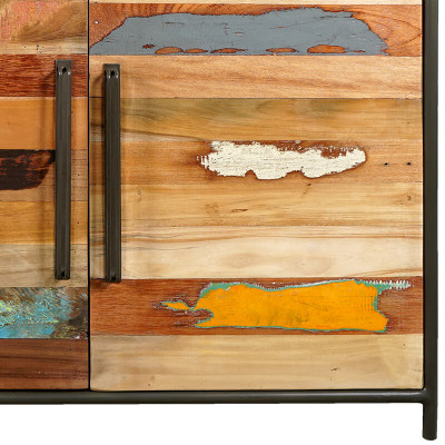Buffet industriel Drum Bidons et bois recyclé détail bois 3.4AK51