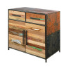 Buffet industriel Drum Bidons et bois recyclé vue 3/4 4.4AK51