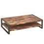 Table basse Factory Samudra fer et lattes de bois de bateau 140 cm